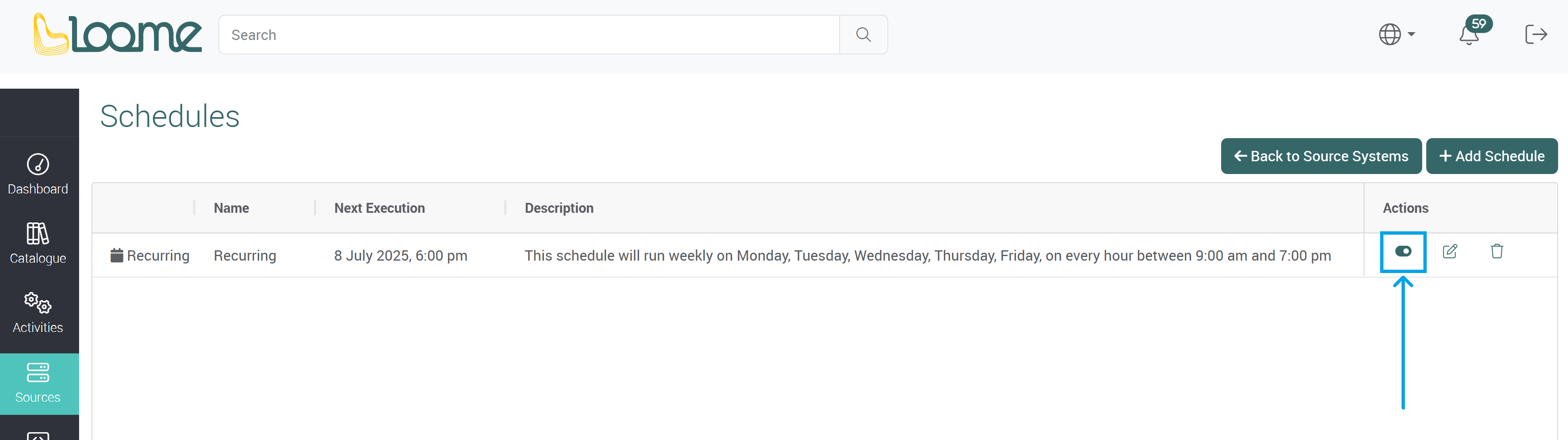 Enable a schedule