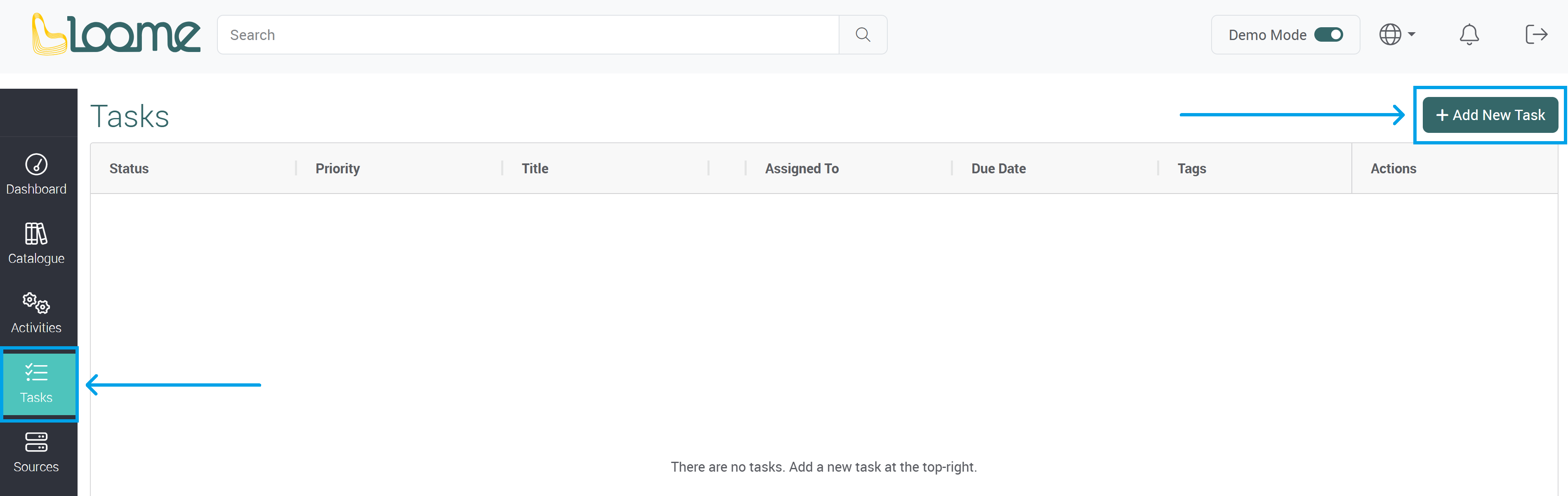 Add a new task button