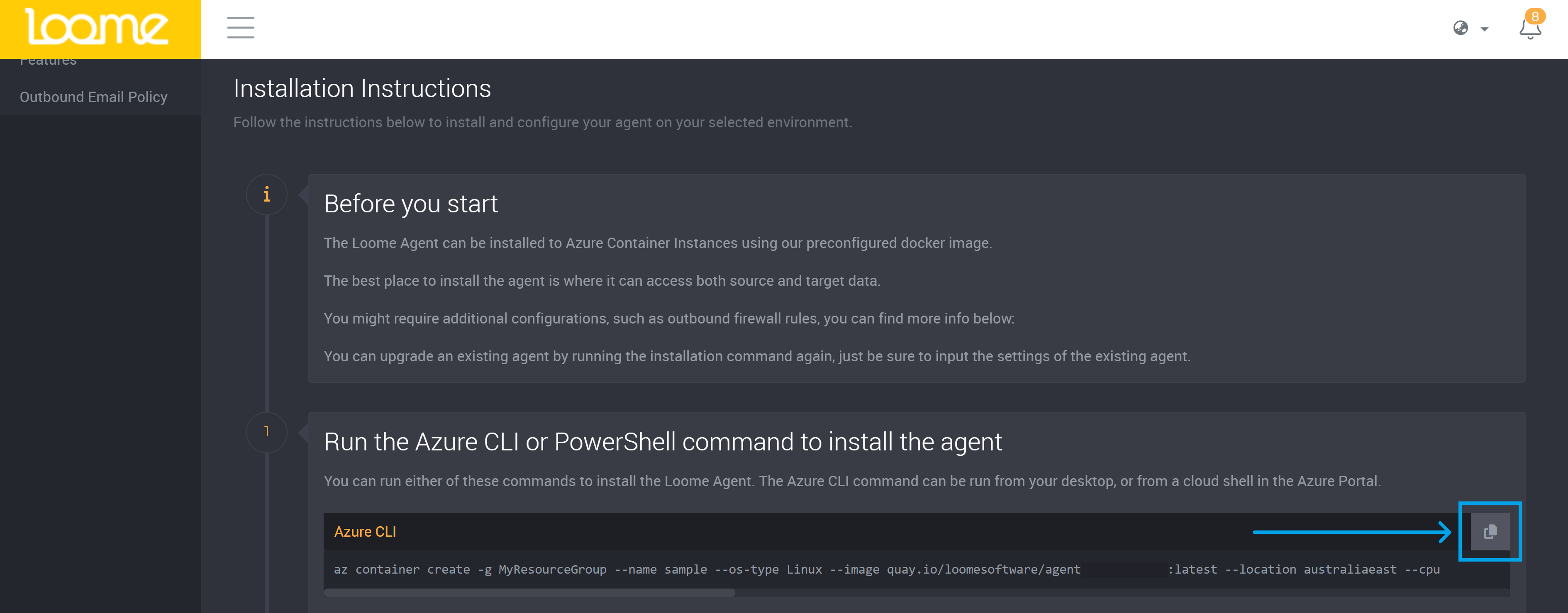Copy Azure CLI/Cloud Shell