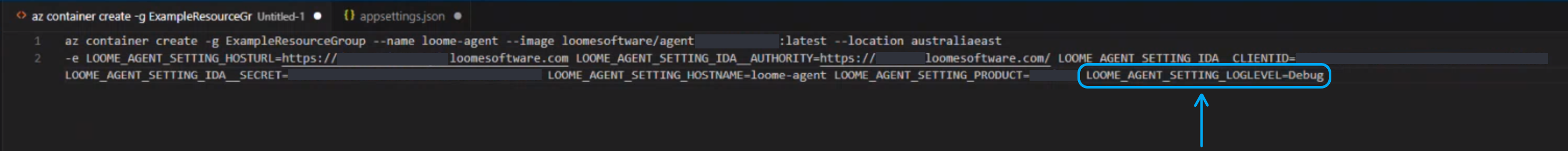 Change log level in Containers