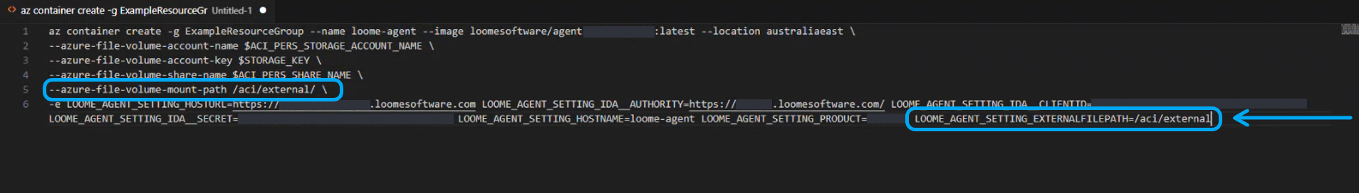 Container additional parameters